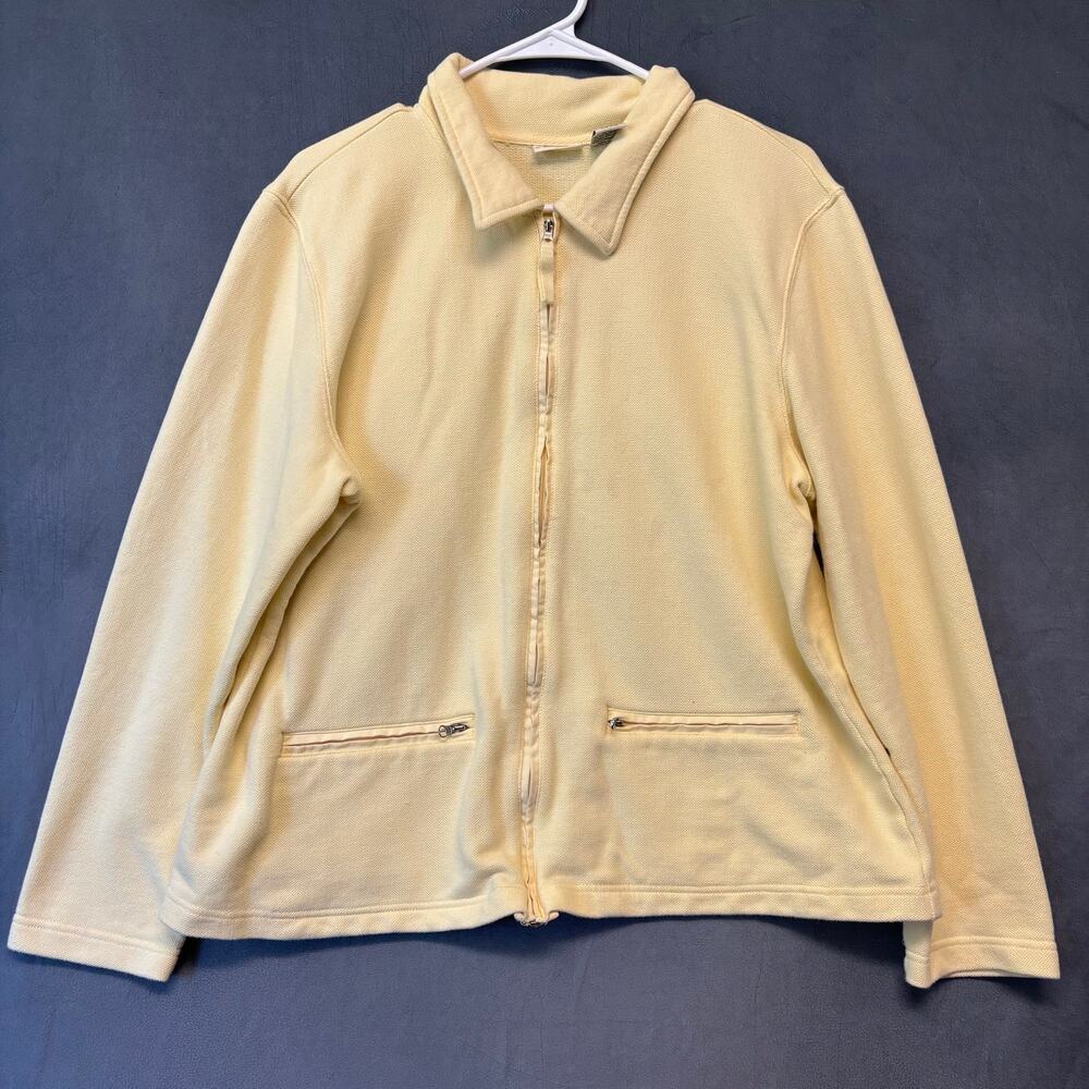 Vintage Cherokee Yellow Zip Front Sweatshirt Jacket Women’s XL Cottage